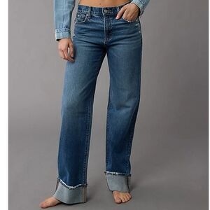 American Eagle Outfitters Mid Blue Wide Leg Jeans